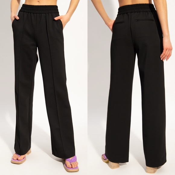All Saints Pants - All Saints Millie High Rise Trousers Relaxed Pants in Black